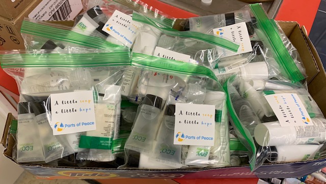 Travel size hygiene kits prepared our partners serving homeless populations in Baltimore city